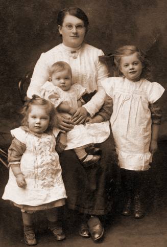 Letitia with Elsie, Mabel and Gladys