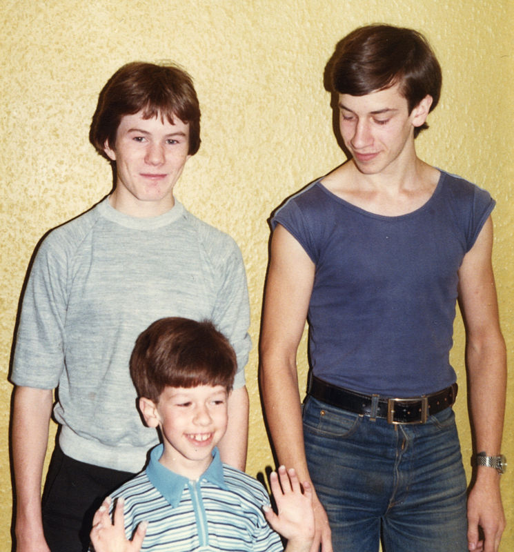 Eddie Letmon, Rob & Andy Orland, at Druid Road, 1982 - CLICK TO VIEW ZOOMED IMAGE Family image