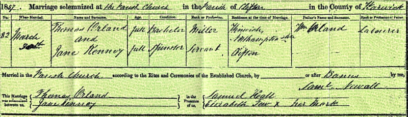 Marriage certificate